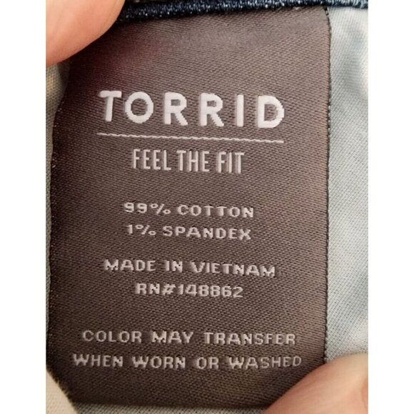 Torrid Blue Skinny Jeans Plus Size 26 S Short Cotton Distressed Vintage stretch - Picture 11 of 14